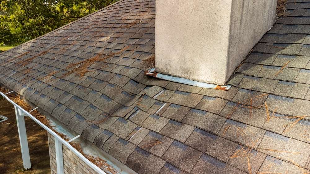 Dipping roof due to water damage